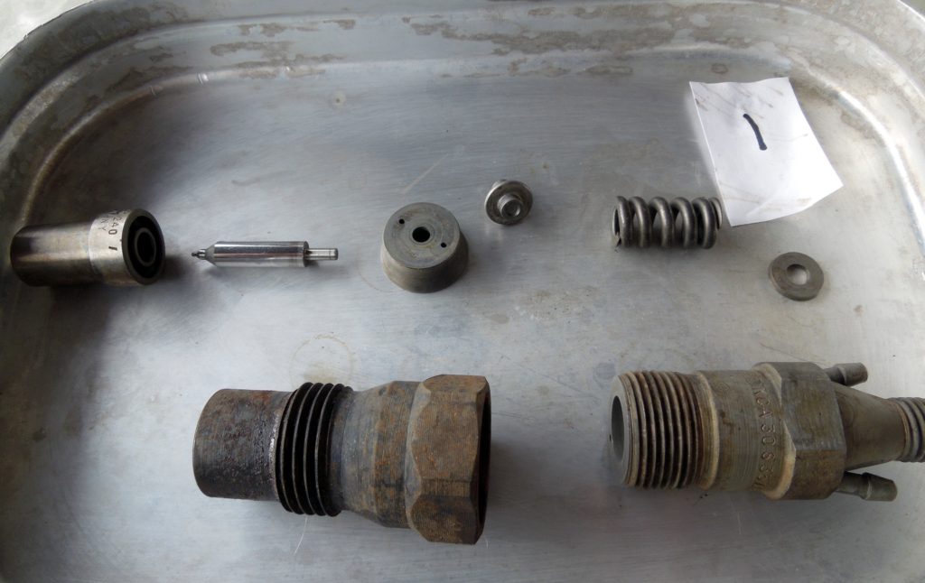 cooked injector parts