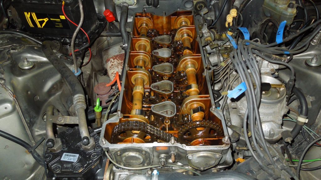 M110 engine with valve cover open