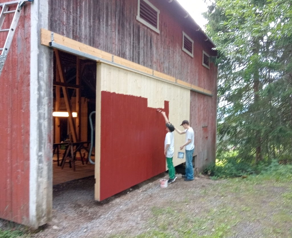 Painting the garage door