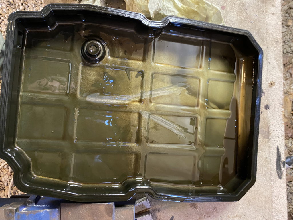 transmission oil pan dirty