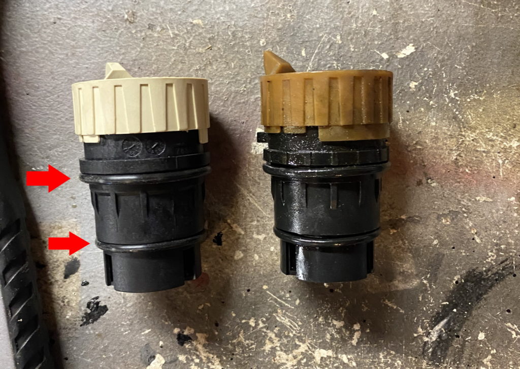 new vs old transmission connector housing