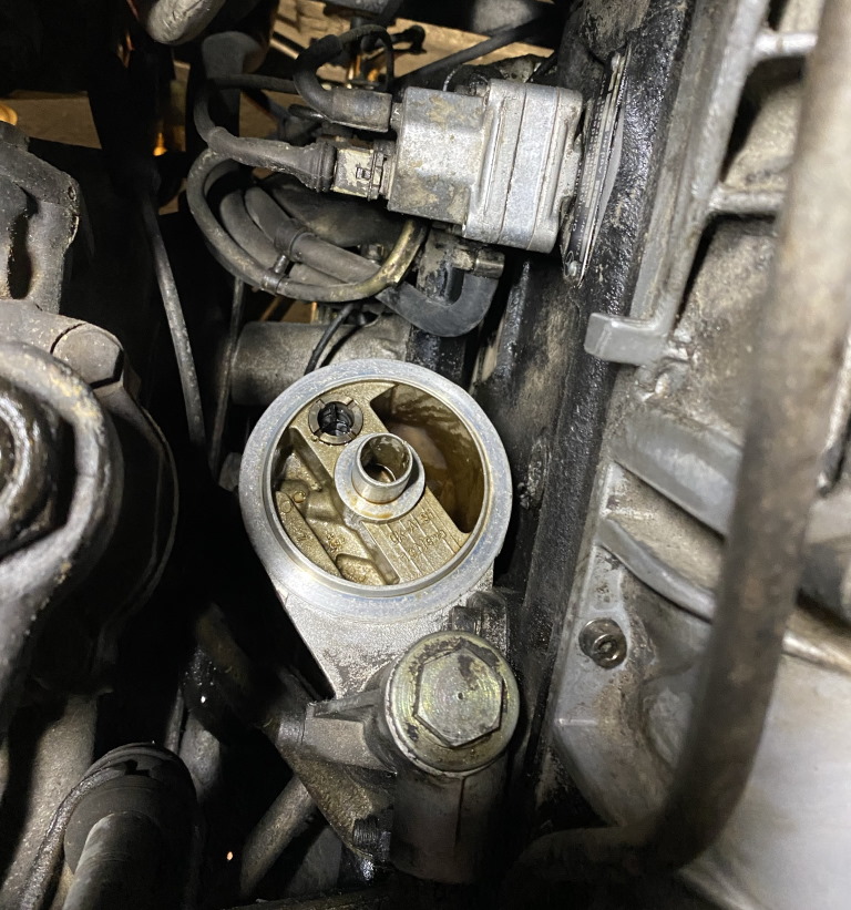 oil filter removed from M110 engine